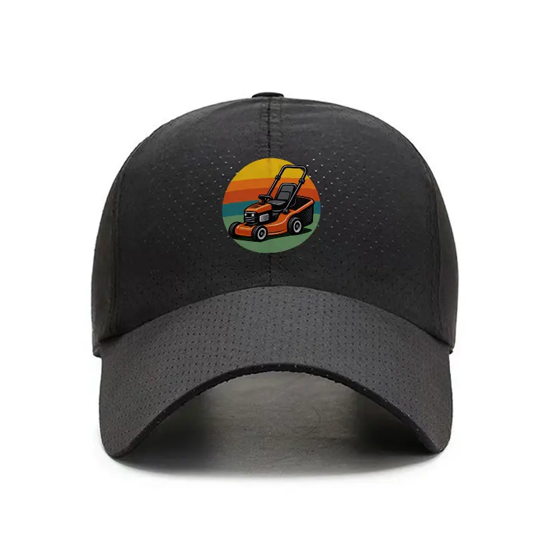 Vintage Lawn Mower Quick Dry Baseball Cap Breathable Outdoor Hat for Lawn Care Enthusiasts