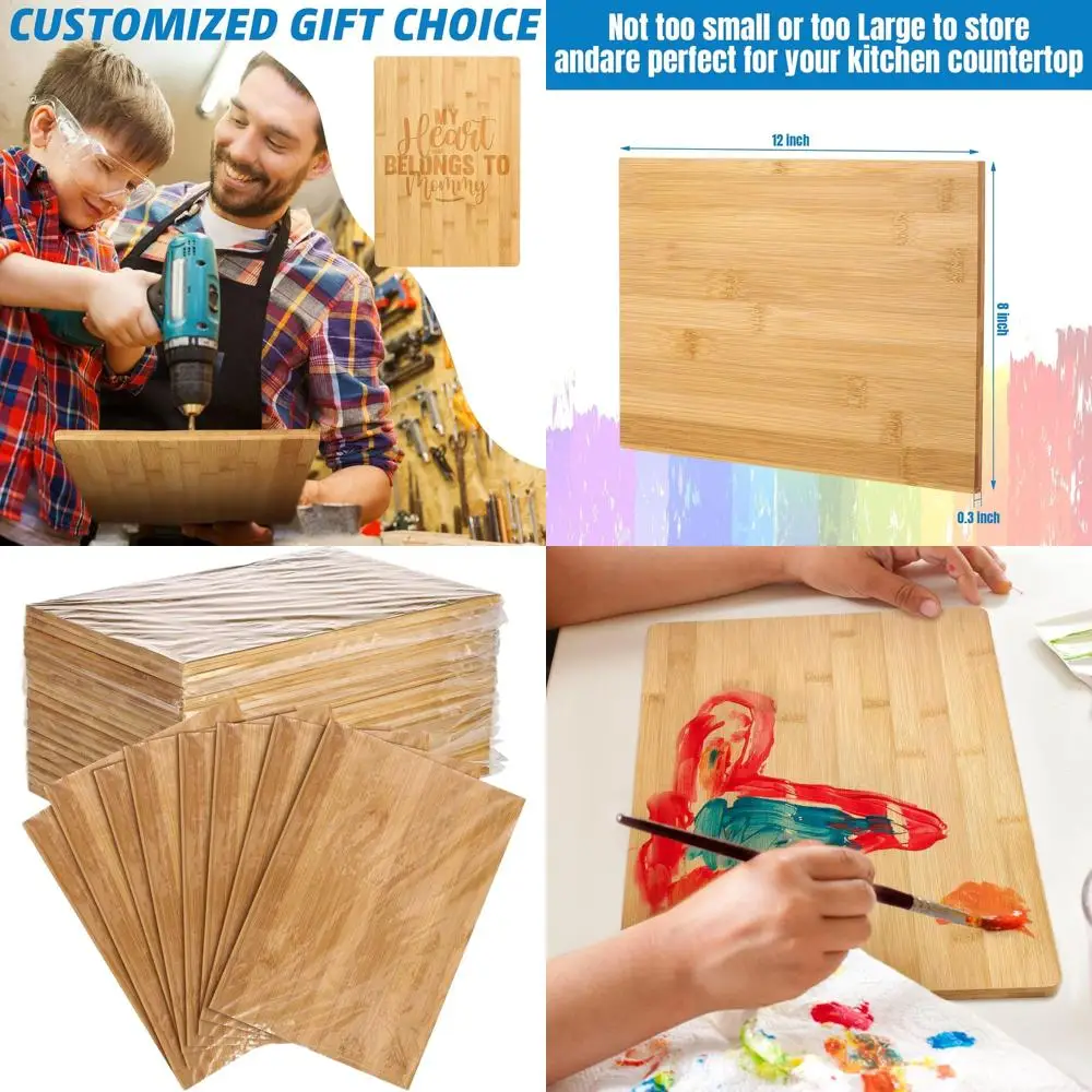 

Набор из 18 больших бамбуковых разделочных досок для использования на кухне — идеально подходит для мяса, сыра, хлеба и овощей (12x8 дюймов)