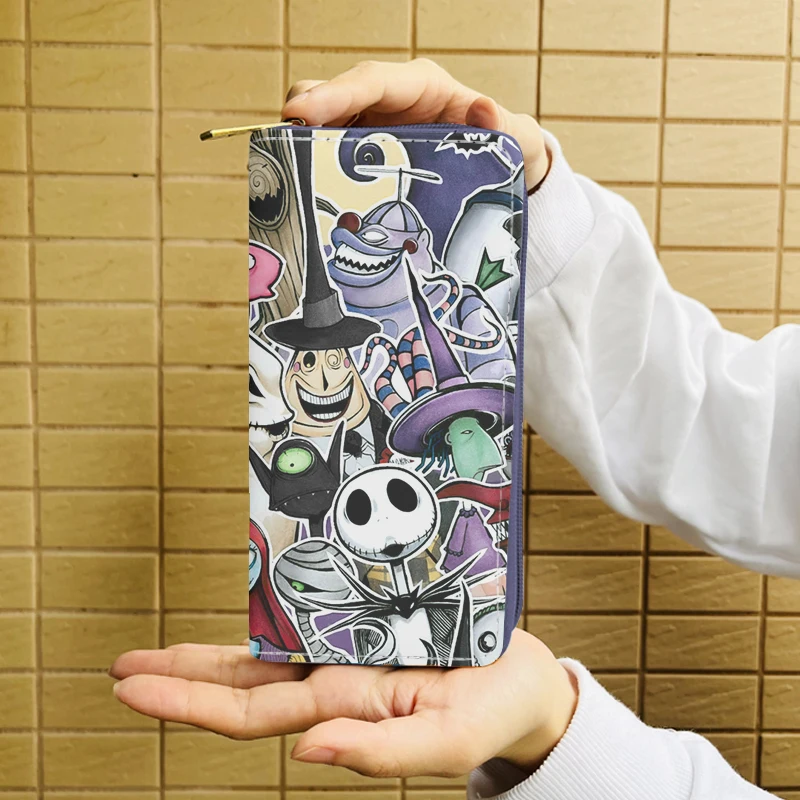 Disney Nightmare Before Christmas 5982 Anime Wallet Cartoon Wallets Zipper Coin Bag Casual Purses Card Unisex Gift