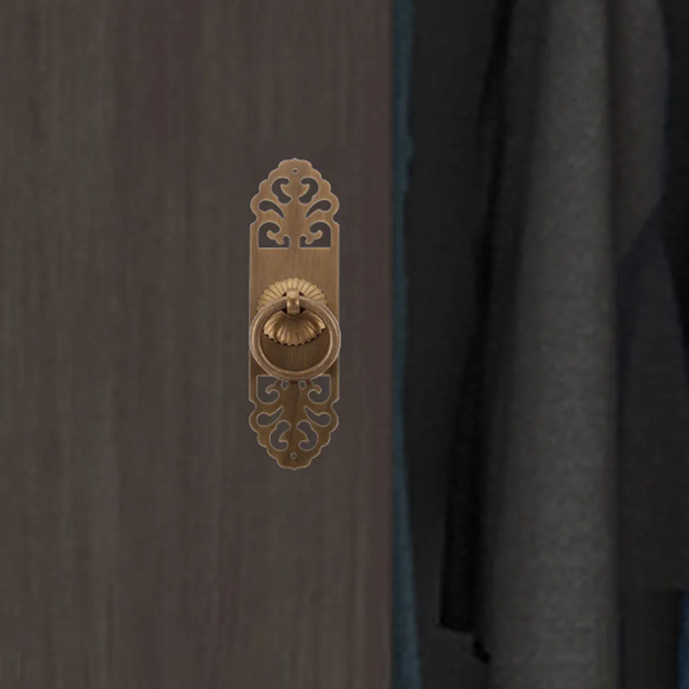 2Pcs Vintage Brass Cabinet Handles Retro Pulls for Wardrobe Drawer Bookcase Dresser Rustic Brass Hardware Kitchen Bedroom Study