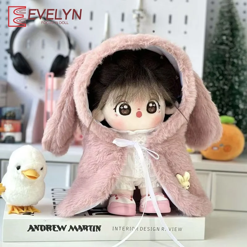 

Evelyn 20CM Doll Clothes Hairy Rabbit Ear Changing Dressing Game Plush Cloak Replacement Outfit Hooded Shawl Love and Deepspace