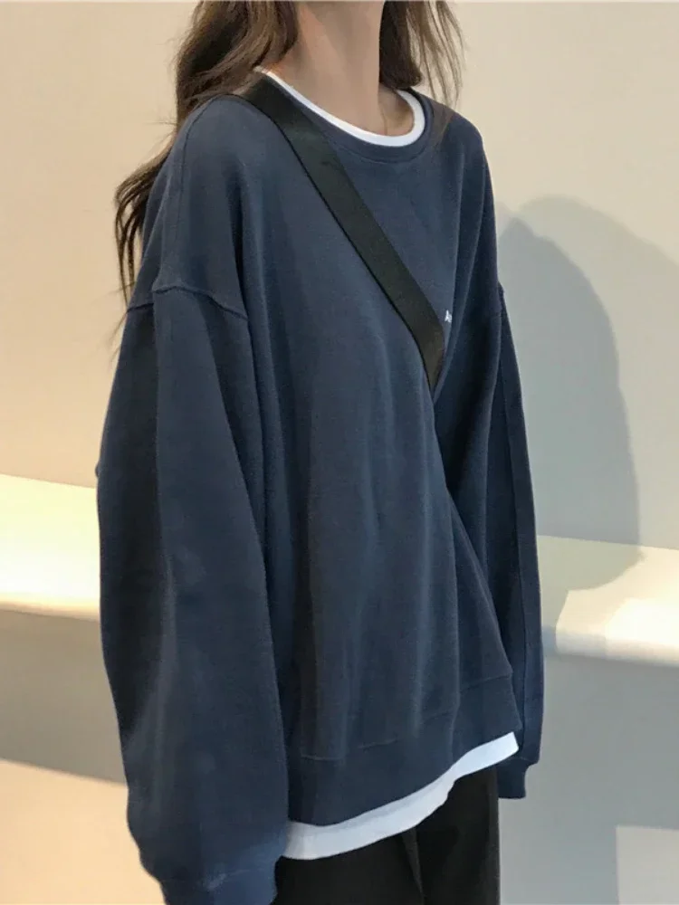 Sudadera con capucha para mujer, camiseta con letras, moda coreana, Top de manga larga, Jersey suelto, ropa fresca Y2k