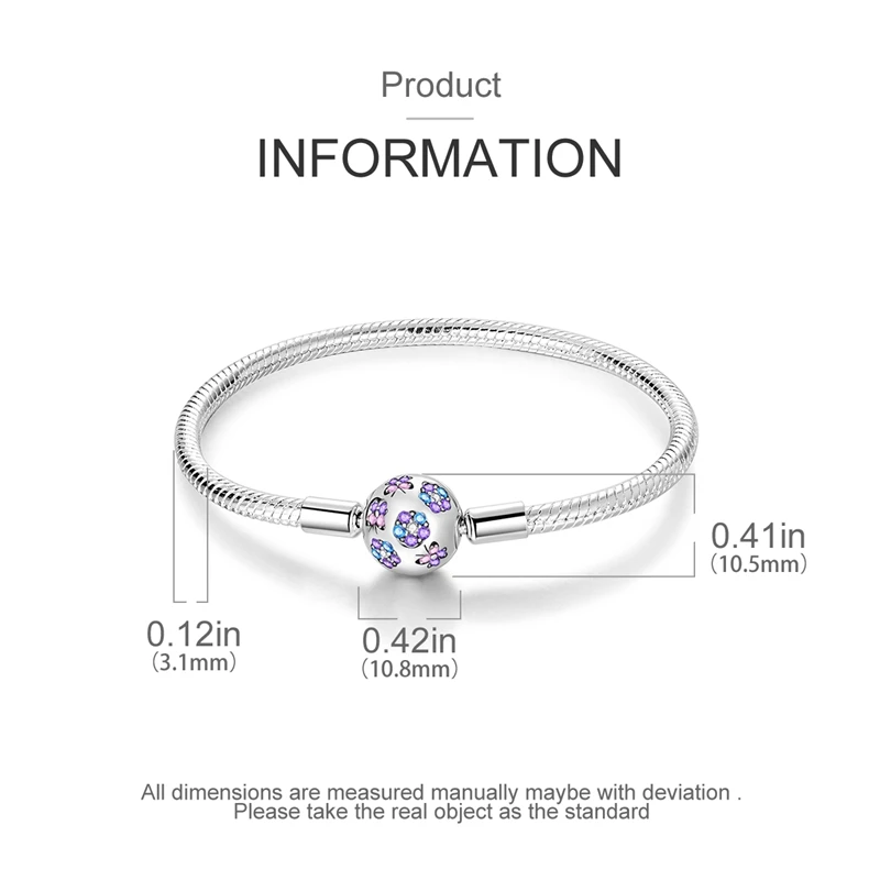 Multi Style 925 Sterling Silver Snake Chain Bracelet for Women Butterfly Heart Cat Charm Beads Bangle, DIY Handmade Jewelry Gift