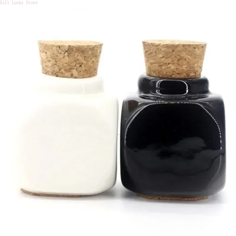 1 個セラミックネイルカップアクリルパウダー液体ブラシダッペンボウルホルダーコンテナ機器ネイルサロンツール木製蓋付き