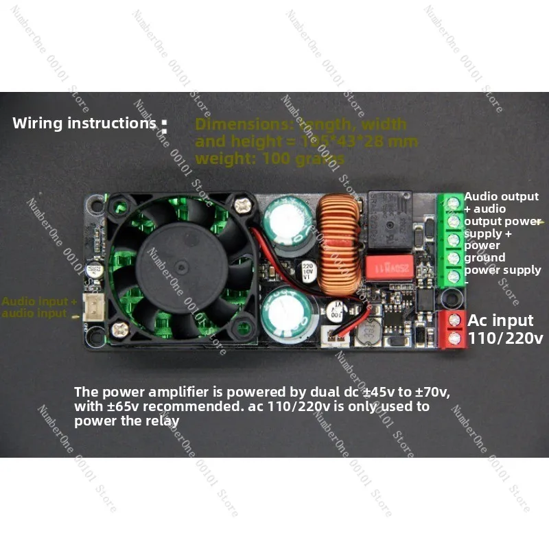 500W IRS2092S Class D Mono Amplifier Board, HiFi Digital Audio Module with Speaker Protection, LM3886 Alternative view 5