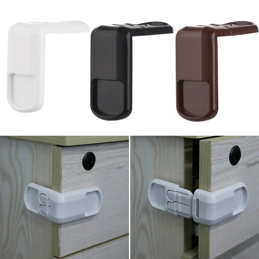 1/4pcs Furniture Multi-function Drawers Double Snap Children Protector Right Angle Wardrobe Door Baby Safety Lock