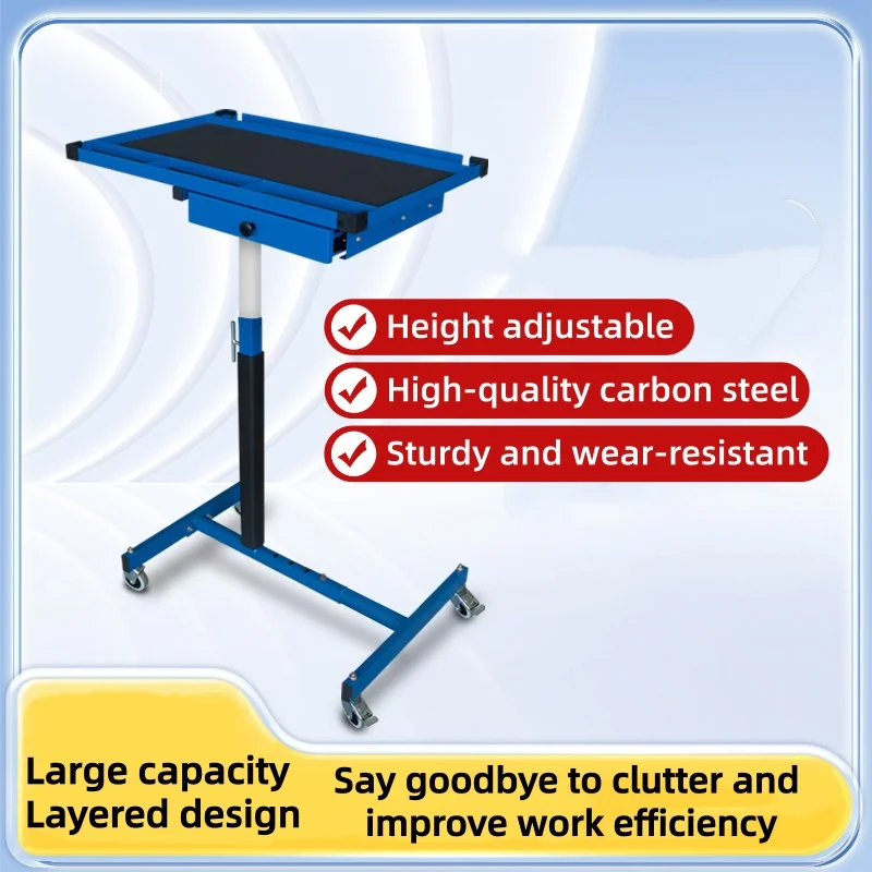 Automotive Repair Tool Cart Mobile Trolley with Multi-functional Parts Storage Workshop for Maintenance Adjustable Working Table