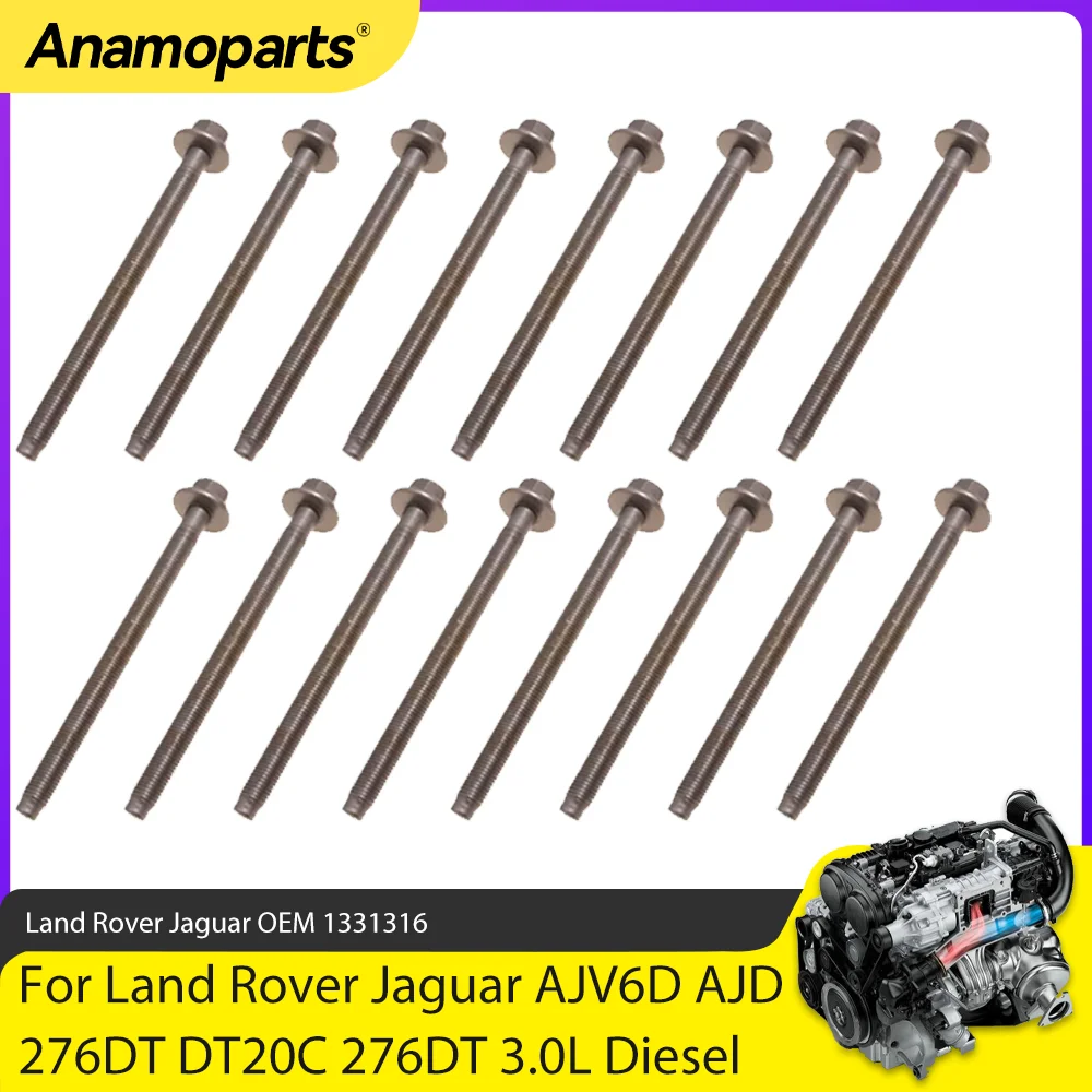 

Engine Parts Cylinder Head Bolt Set Fit 2.7 3.0 L For Land Rover Discovery Jaguar XF XJ 276DT 306DT 2.7L 3.0L V6 Diesel 1331316