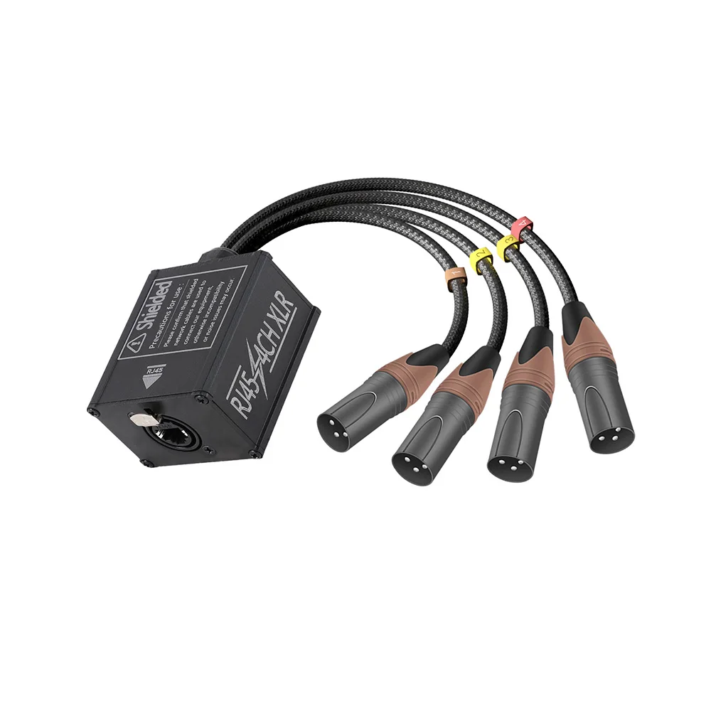 1pc 4-Channel XLR to Ethercon STP RJ45 Cat6 Snake Cable-3Pin DMX&Audio Extender for Stage Lighting,Live Sound&Recording Studios