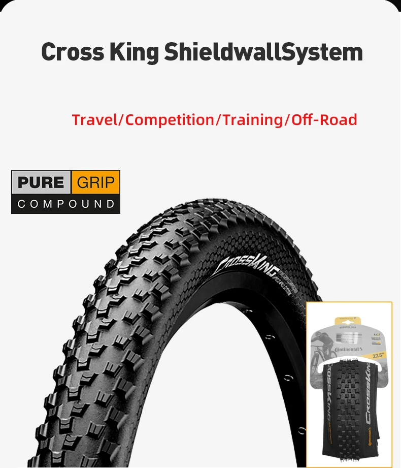 Continental Cross King 27,5/29 MTB faltbarer Reifen 180TPI Mountainbike ShieldWall System Klappreifen Tubeless Ready – Detail 14