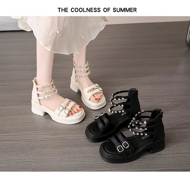 

Уличные женские сандалии на толстой подошве, римские французские пляжные тапочки, нескользящая водонепроницаемая платформа, увеличивающая толстую подошву, Zapatos