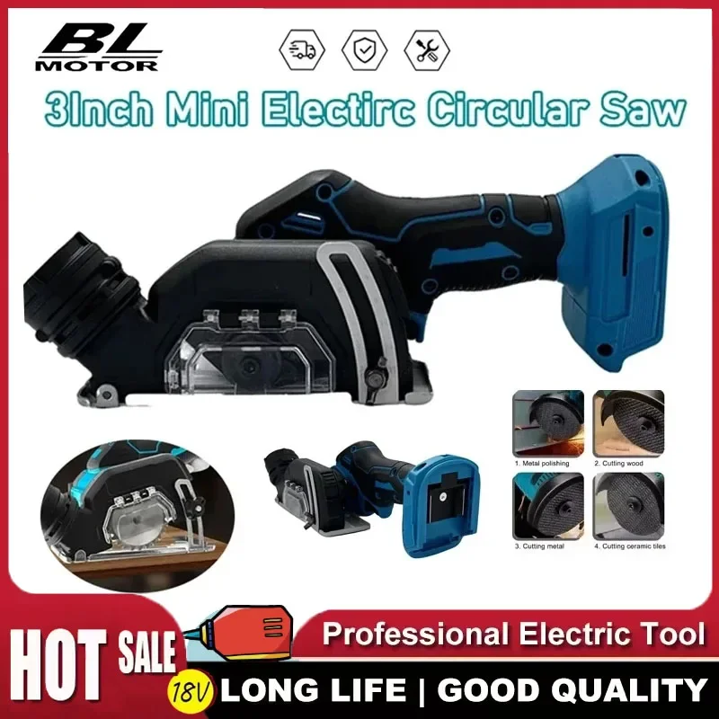 

Fit Makita 3Inch Mini Brushless Electric Circular Saw Cordless Rechargeable Handheld Electirc Cut Off Grinder Tool 18V Battery