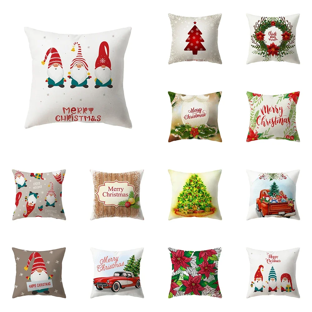 Christmas Decoration Theme Printing Pattern Cushion Cover Home Living Room Sofa Pillow