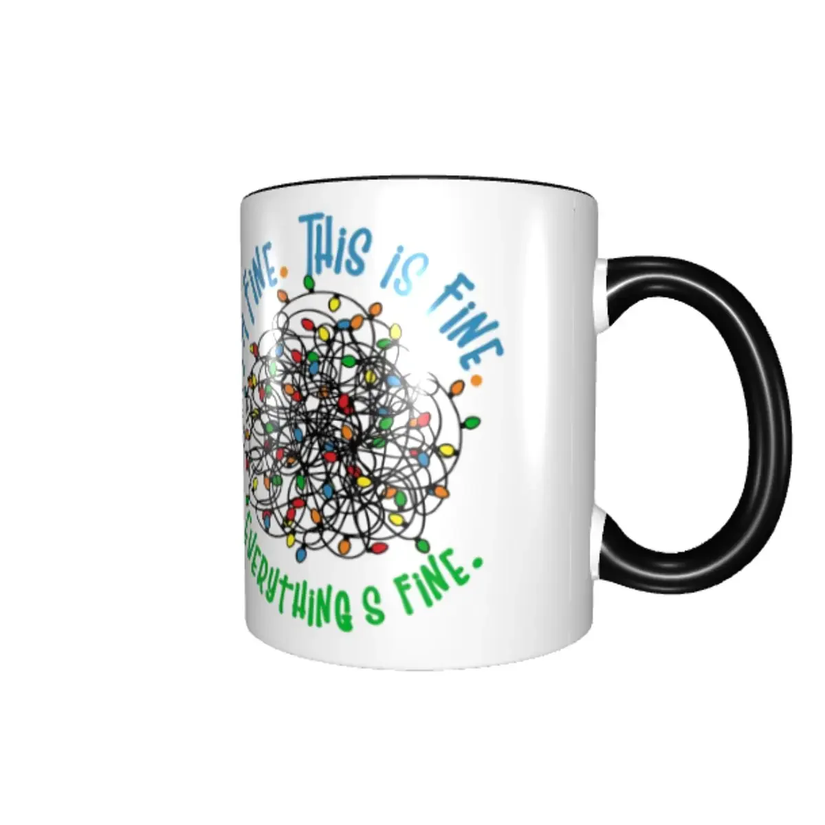 Customized I Am Fine Everything Is Fine Coffee Mugs DIY Funny Sarcastic Dog Ceramic Milk Tea Cup