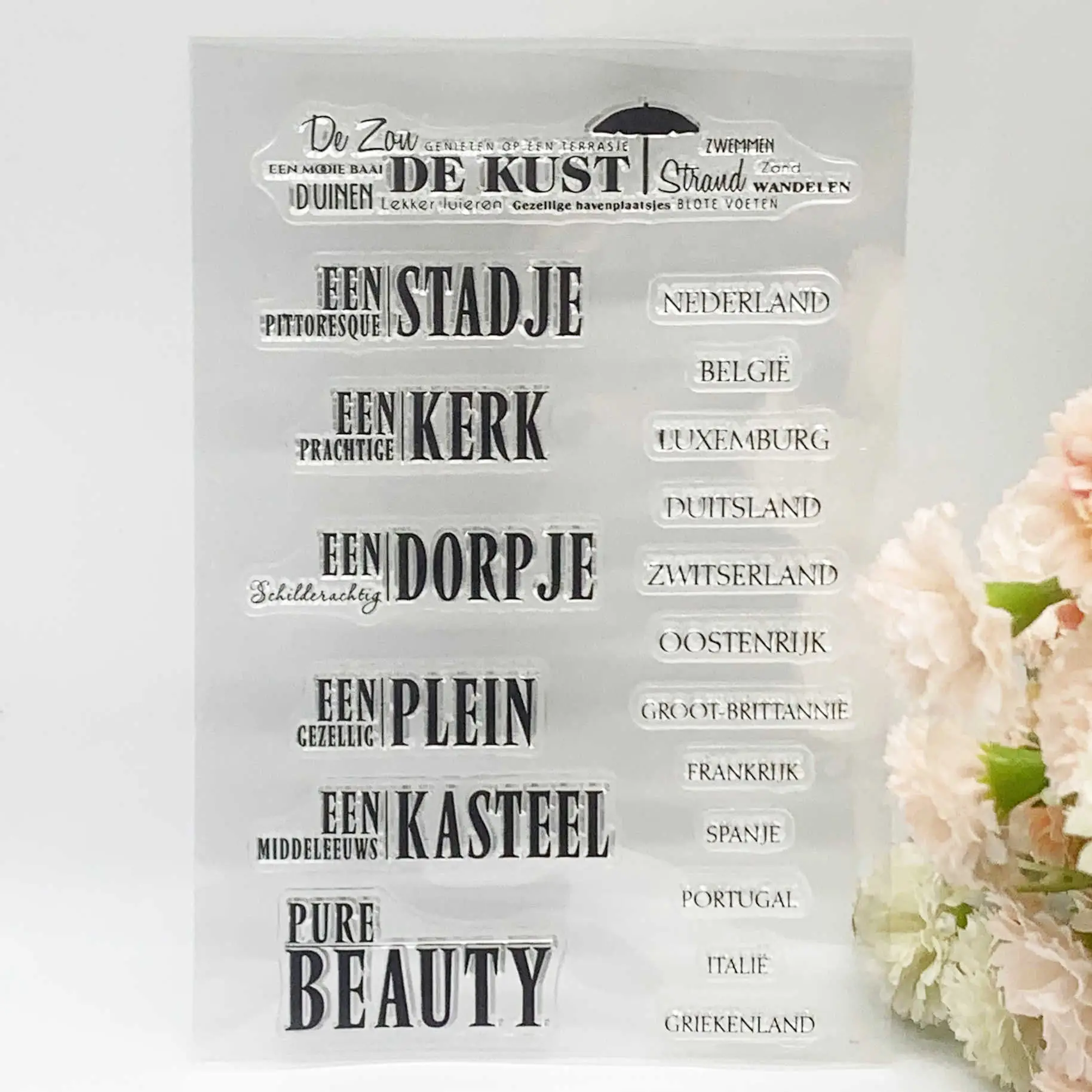 Dutch Word Text Transparent Clear Pattern Stamps For DIY Scrapbooking/Card Making/Kids Chri stma Fun Decoration Supplies