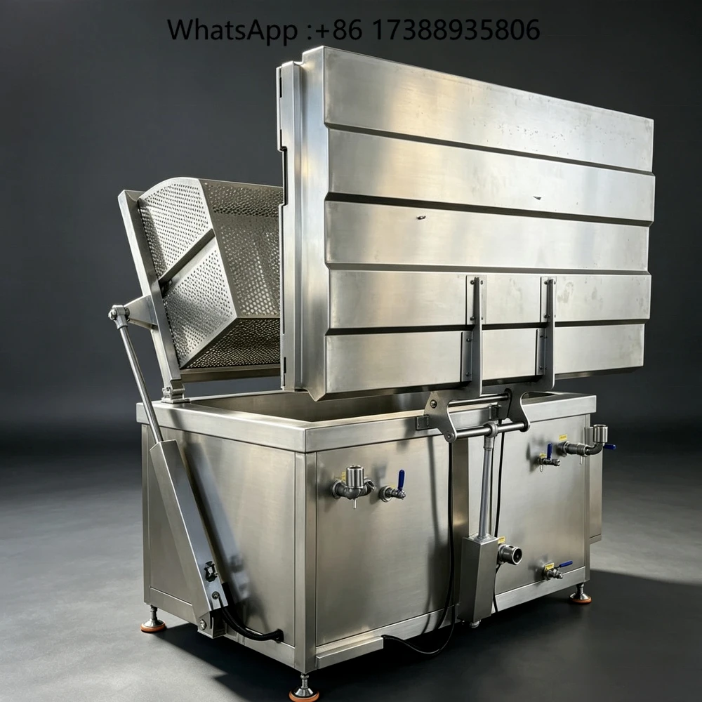 800L Large Capacity SUS304 Tilting Pre-cooking Blanching Pot With Filter Basket for Food Batch Blanching Processing