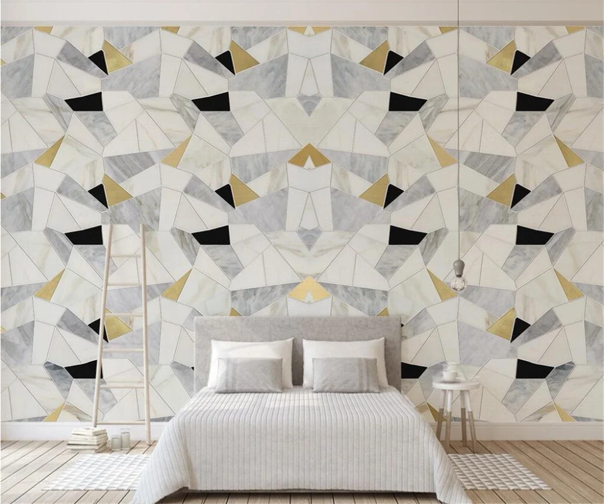 Custom 3D Nordic minimalist geometry Photo mural Wallpaper for Living Room bedroom decoration Painting triangle art Wall paper
