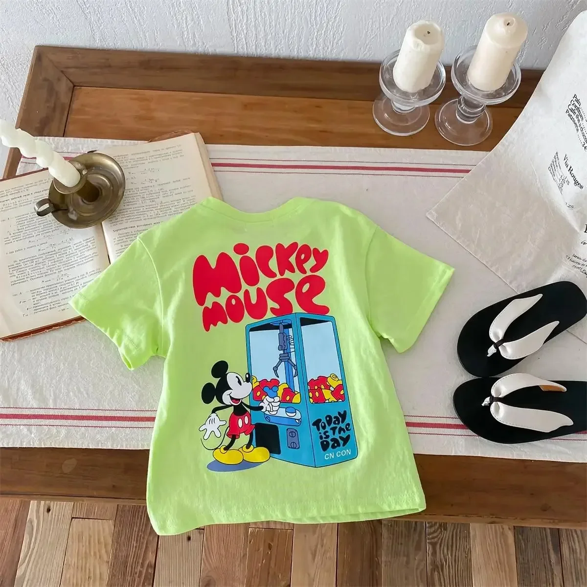 Cotton Mickey Pattern Children's Clothing T-Shirt Summer Printing Cartoon Fashion Short Sleeve Boys Popular Children's T-Shirt