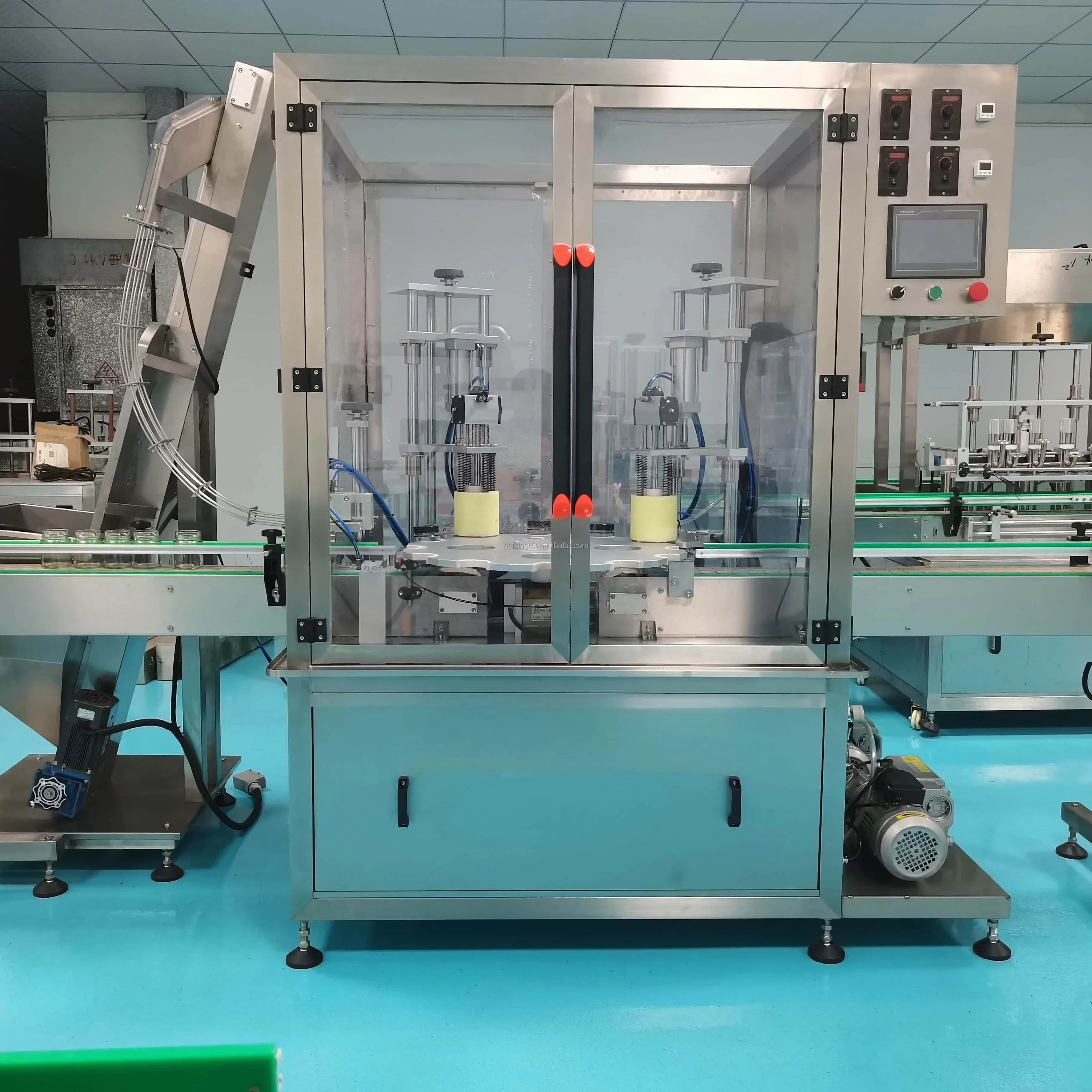 Best Sellers Honey Thick Paste Peanut Butter Ketchup Mayonnaise Glass Jar Vacuum Capping Machine Turntable Capping Machine