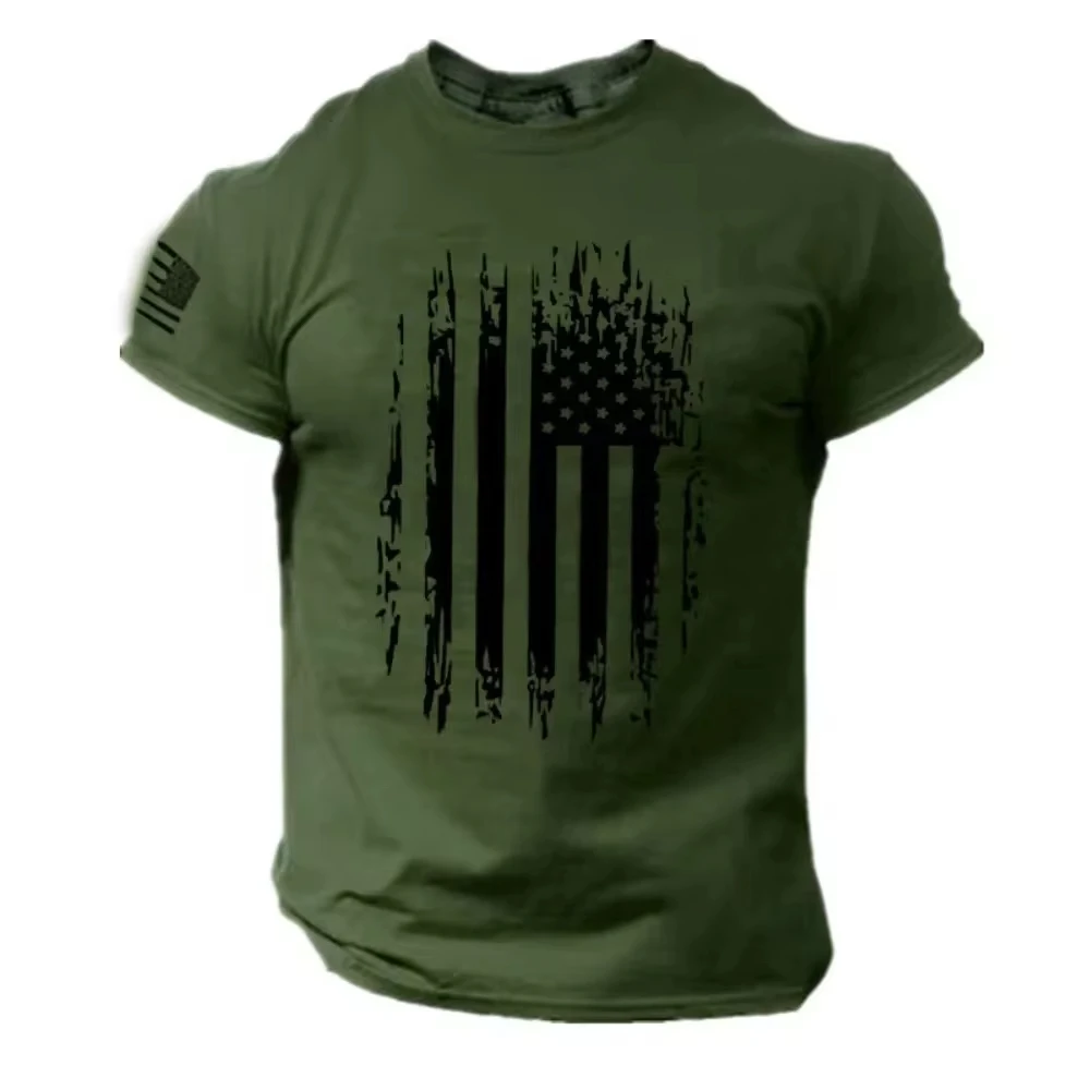 American Flag Graphic Print Men's Fitness Short Sleeve T-shirt Quick Drying Gym Sports Top Tee Breathable Muscle T Shirt Clothes