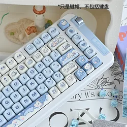 New Peripheraice Cream Teddy Bear Keycap Blue Cute Cartoon Moa High Heat Sublimation 75 98 Key Full Set Mechanical Keyboard Cap