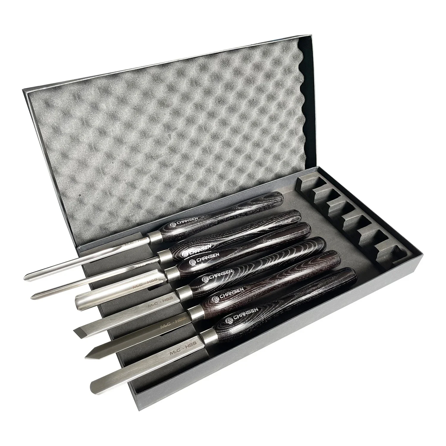 Item# LC062 6-Pcs M2 HSS Medium/Large Wood Lathe Woodturning Chisel Tool Set