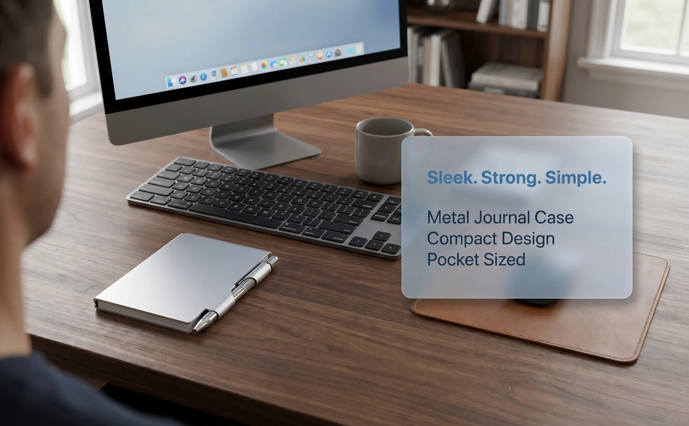 Metal Pocket Notebook Aluminum Alloy Case Mini Notebook Memo Pads Portable Office Notepad Holder with Pen