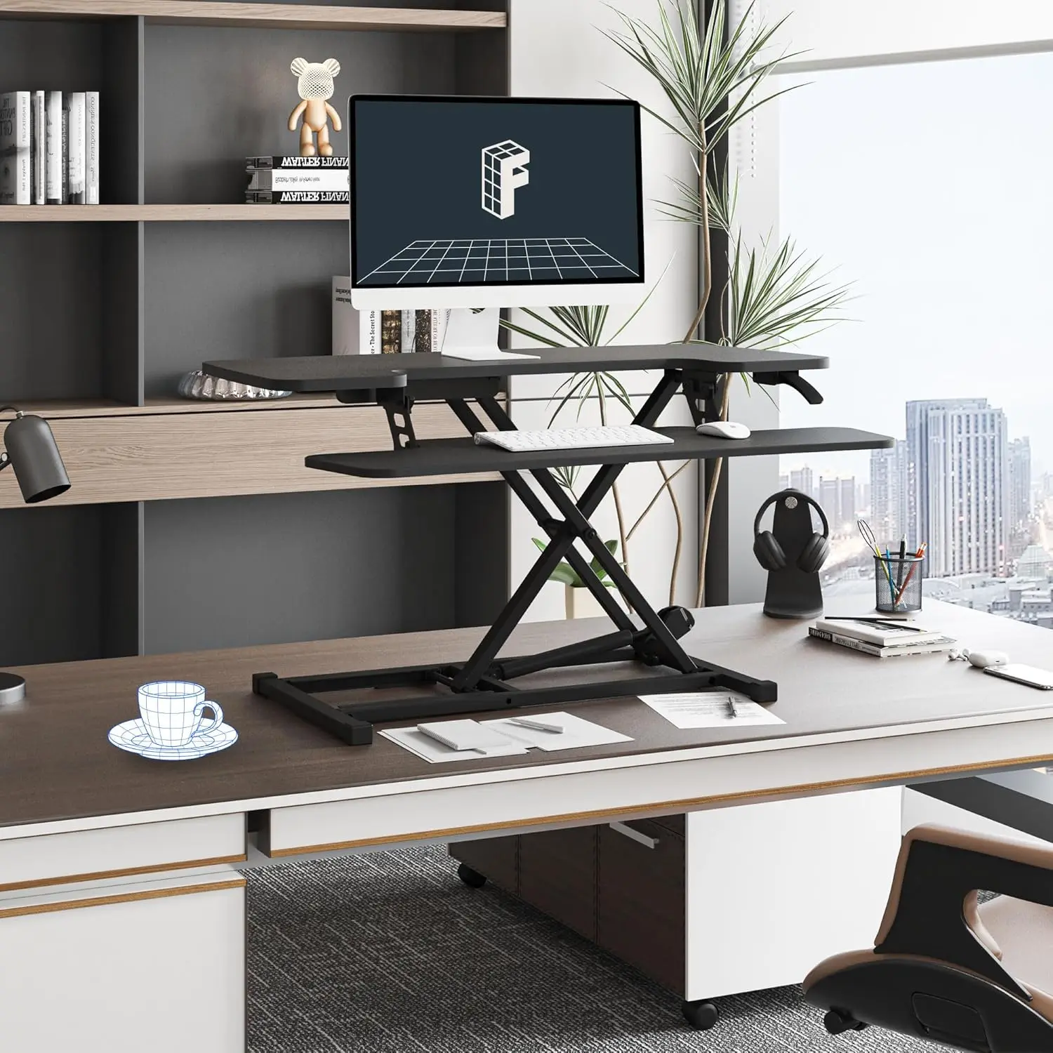 Altura ajustável pé Desk Converter, 35"