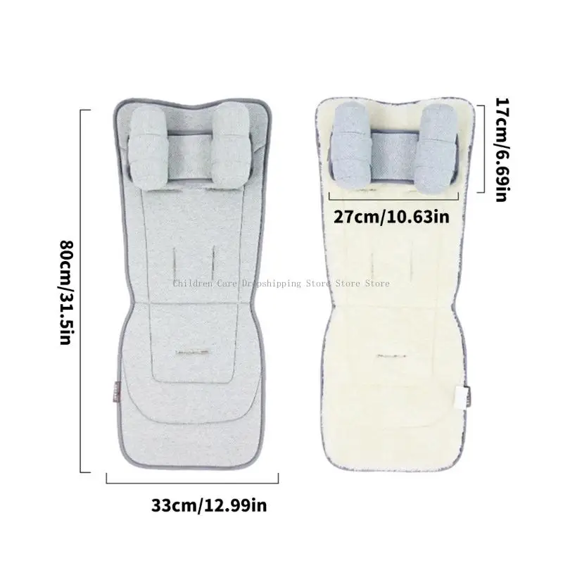 Almofada assento para carrinhos dois lados, resistente ao desgaste, travesseiro apoio para encosto cabeça