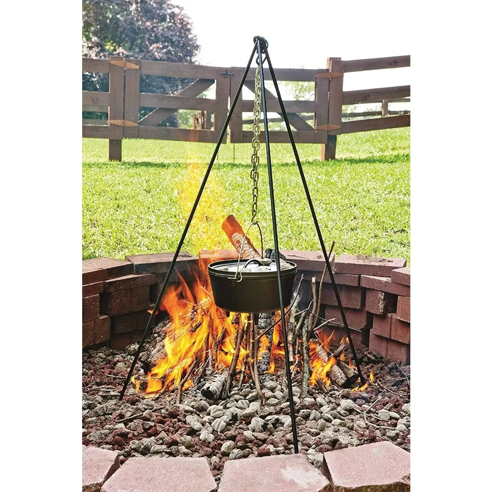 

Cuisiland Camping Tripod Campfire Cooking Dutch Oven Tripod Adjustable Grill Tripod for Outdoor Campfire Cooking Camping