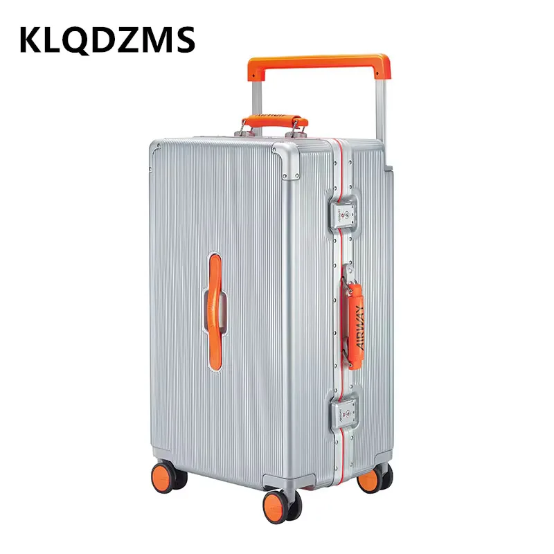 

KLQDZMS High Quality Suitcase 26"28 Inch Large Capacity Trolley Case Family Travel Essentials Aluminum Frame Rolling Luggage