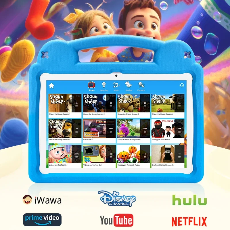 تابلت Android 15 مطور لعام 2025، تابلت للأطفال 10.1 بوصة، بطارية كبيرة 6000 مللي أمبير في الساعة ثماني النواة 8 جيجابايت + 64 جيجابايت للأطفال مع التحكم الداخلي