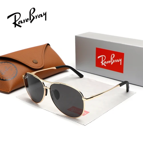 Imagen 2 del producto RareBray Gafas De Sol polarizadas De piloto De moda para hombres y mujeres, Gafas De Sol De Metal para conducir, Gafas De Sol UV400, Gafas De Sol R2502