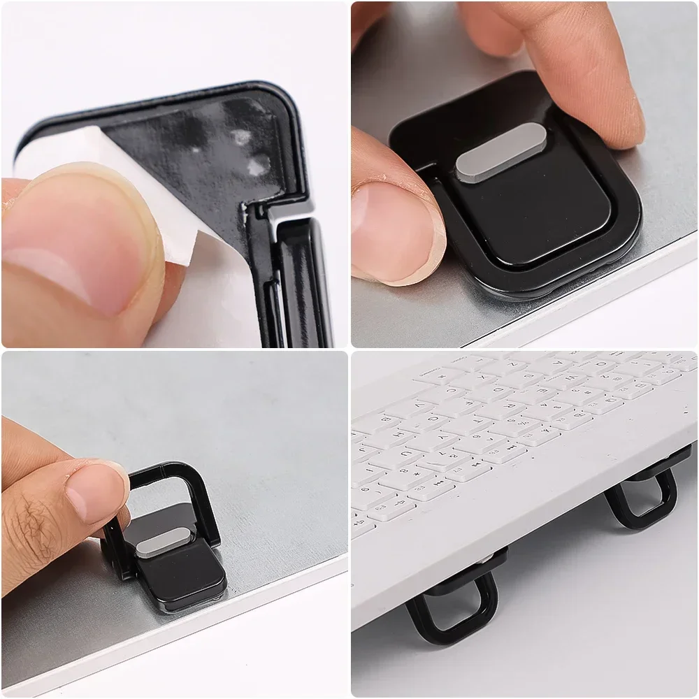 1/2Pairs Metal Foldable Laptop Stand Non-slip Base Bracket Support for Macbook Pro Air PC Laptop Mini Invisible Cooling Feet