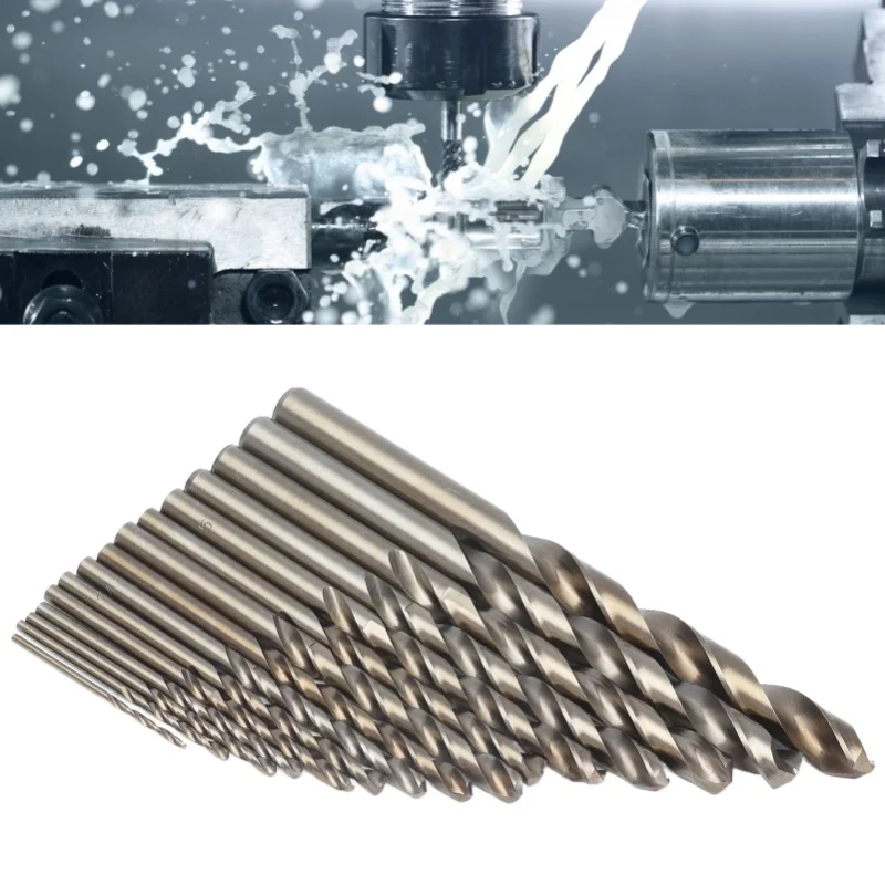 

15Pcs Twist Drill Bit 135° Oxidized Gold Cobalt Drills Bits Set For Cutting Hard Metals