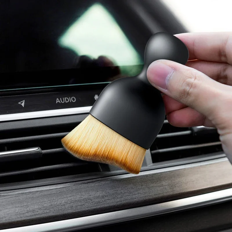 Escova de limpeza de ventilação suave com revestimento, Artificial Car Fenda Dusting Detalhamento, Ferramenta Interior do carro, 1 2Pcs