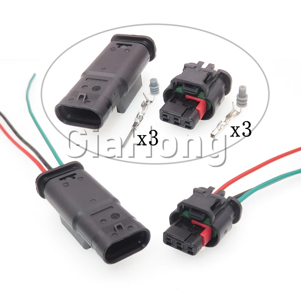 1 Set 3 Ways Starter Auto Accessories 1488991-1 1-1718644-2 Car Reversing Radar Probe Sealed Wire Sockets For Ford Land Rover