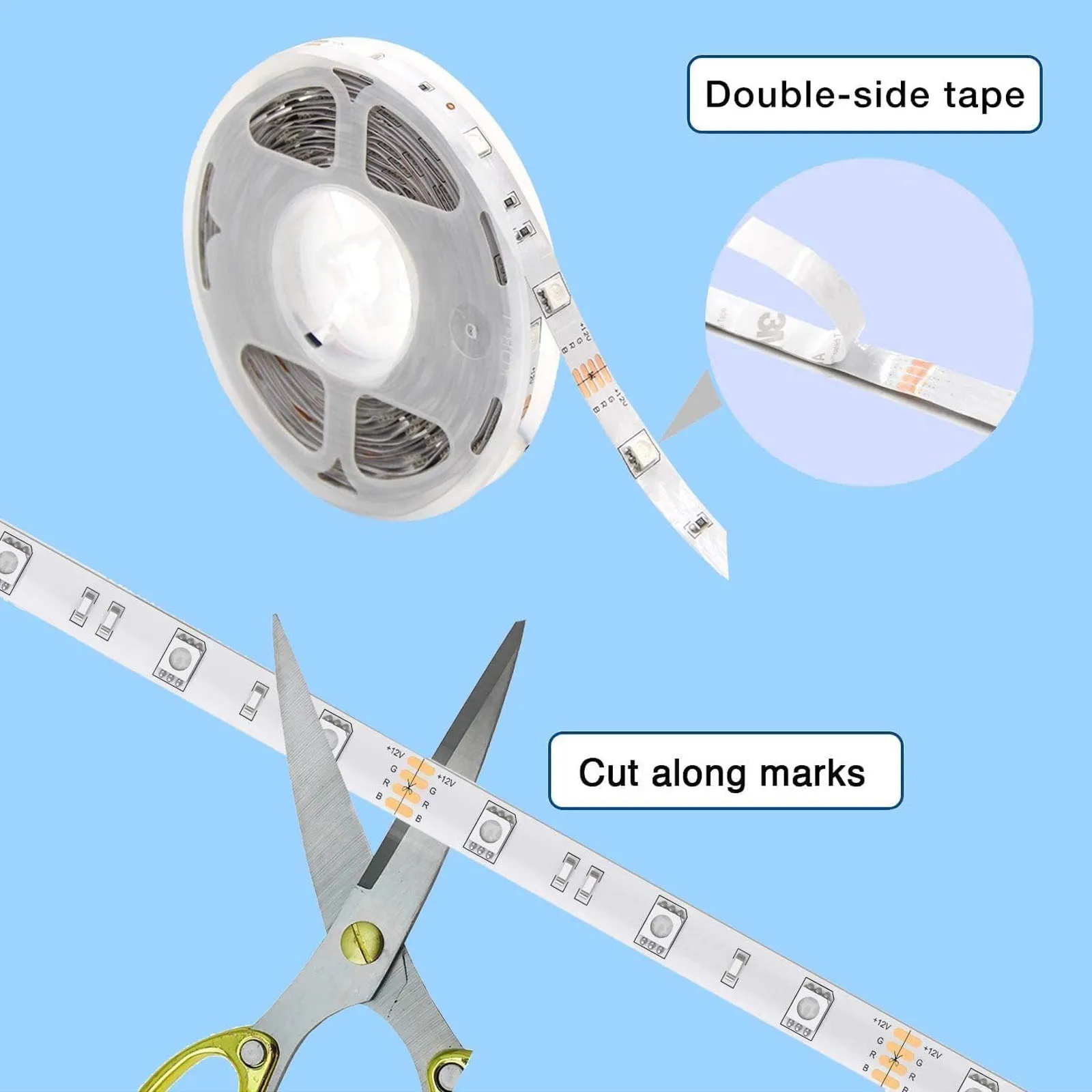 1pcs Led Strip Lights USB RGB 5050 LED Light Strip 1M-30M Music Sync App Control Luces Led Flexible Lamp for Room Decor TV