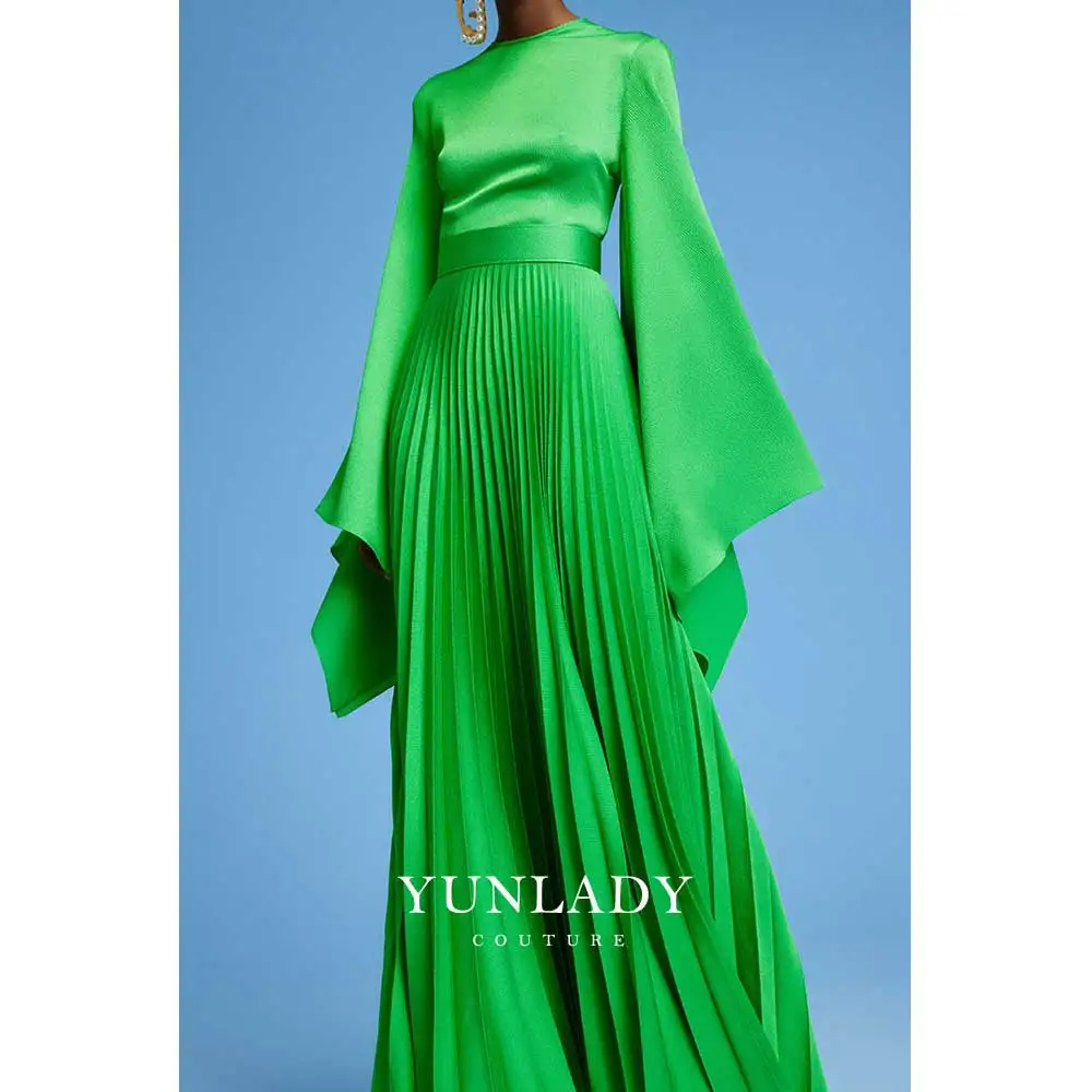 YUNLAN Luxury Die Baying Long Sleeve Night Dress 2024 Saudi Arabia Long Belt Band Banquet and Important Occasions Dress