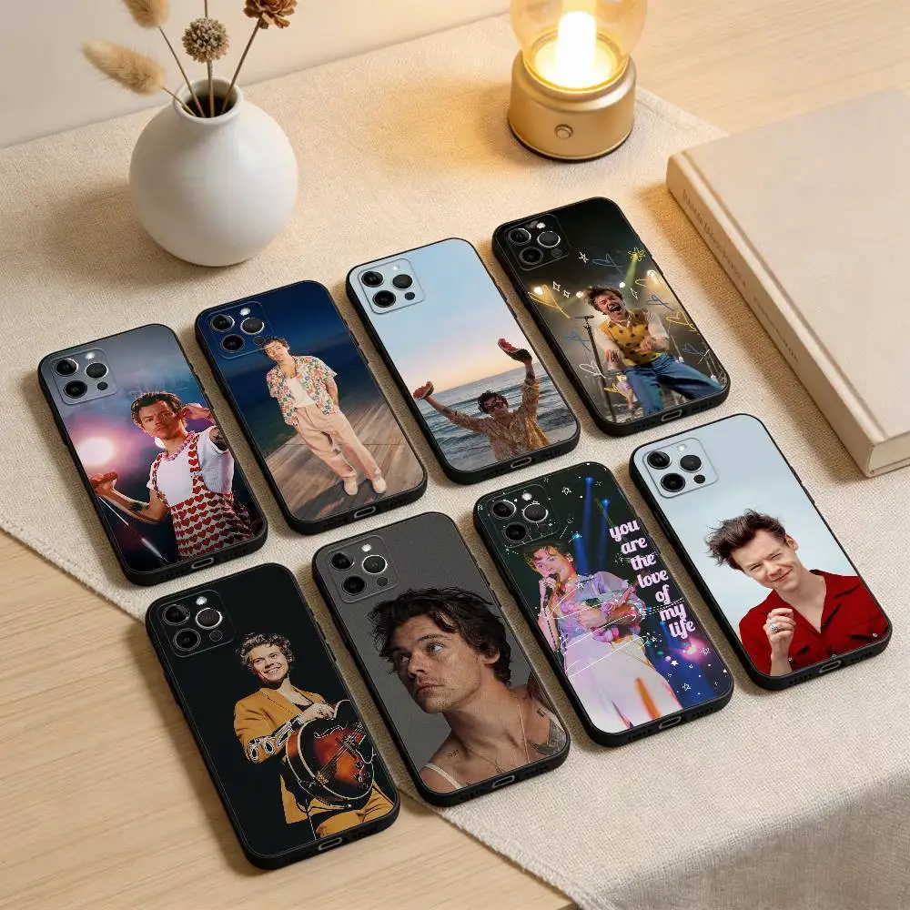 

H-HaRRy-Music-Styles Phone Case For iPhone 17,16,15,14,13,12,11 Plus,Pro Max,XS,Soft Silicone Black Cover