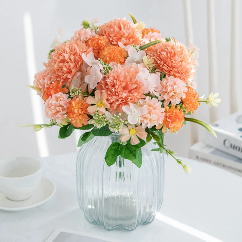 Sfera di seta lilla crisantemo per la casa di nozze decorazione natalizia Bouquet da sposa sfondo fai da te decorazione della parete fiori artificiali