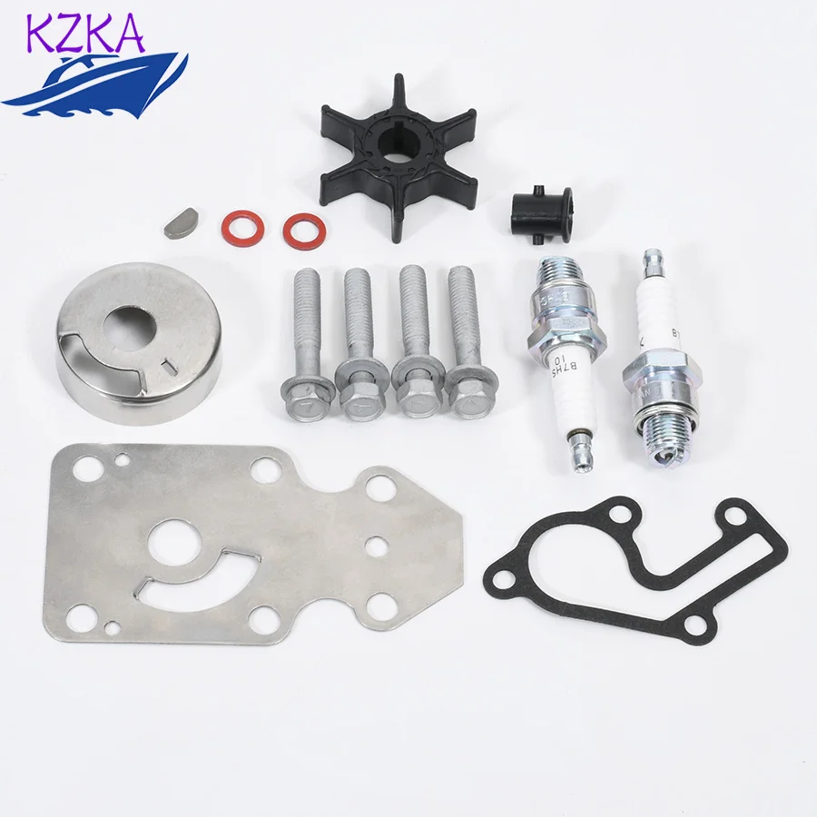 

Outboard Water Pump Impeller Service Kit 63V-W0078 For Yamaha 2/4T 9.9 15 20 HP 63V-W0078-08 With SPARK PLUG B7HS