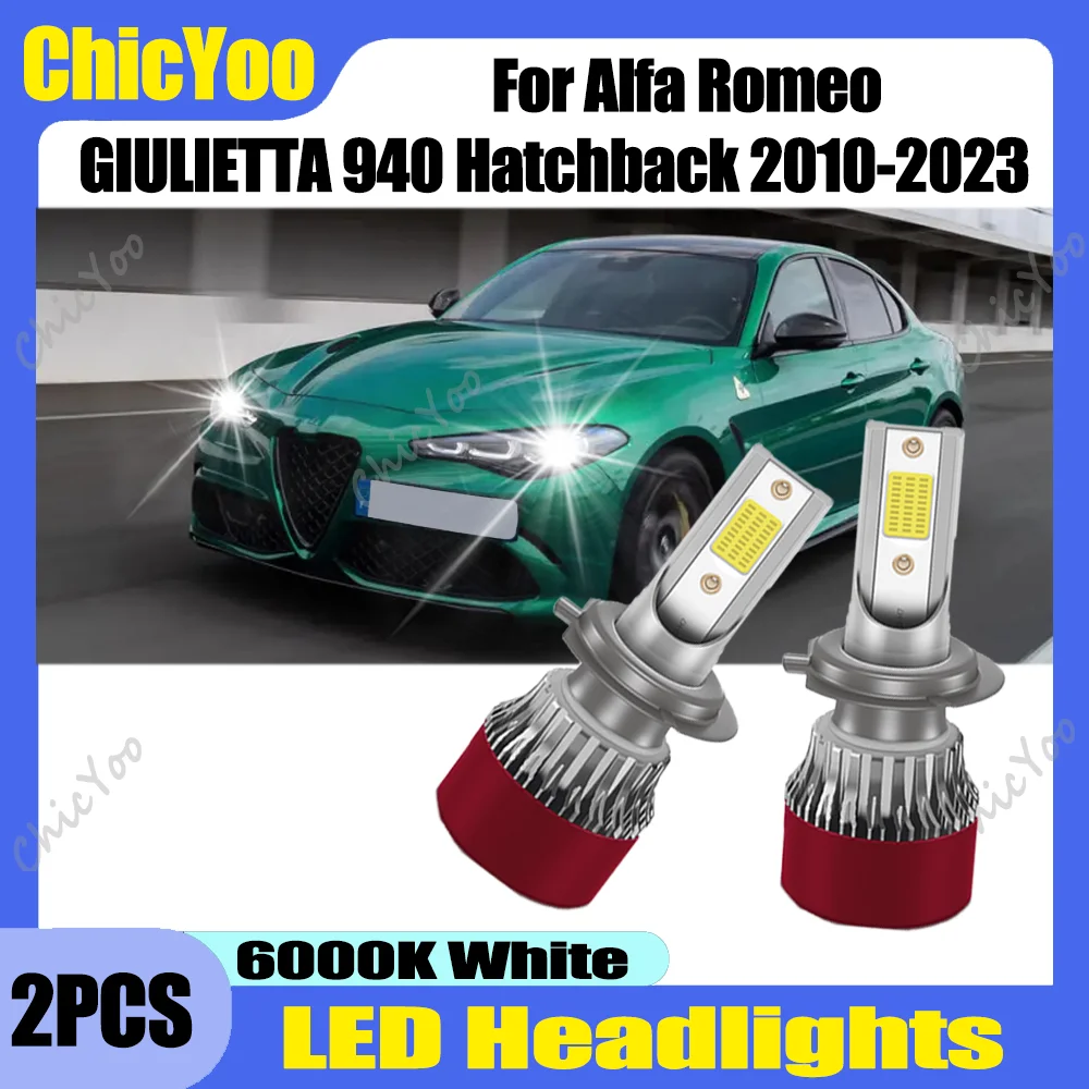 

2X 6000K White H7 LED Headlight 30000LM 150W Turbo Auto Headlamps Plug and Play For Alfa Romeo GIULIETTA 940 Hatchback 2010-2023
