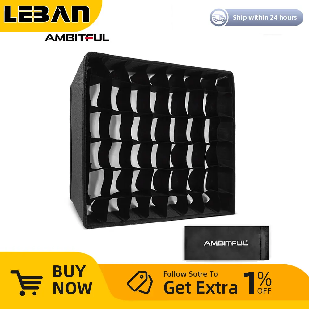 การวิเคราะห์และรีวิว AMBITFUL LEDP60C LED Video Soft Light Diffuser Honeycomb Grid Softbox (Softbox Only) สำหรับการถ่ายภาพในสตูดิโอ