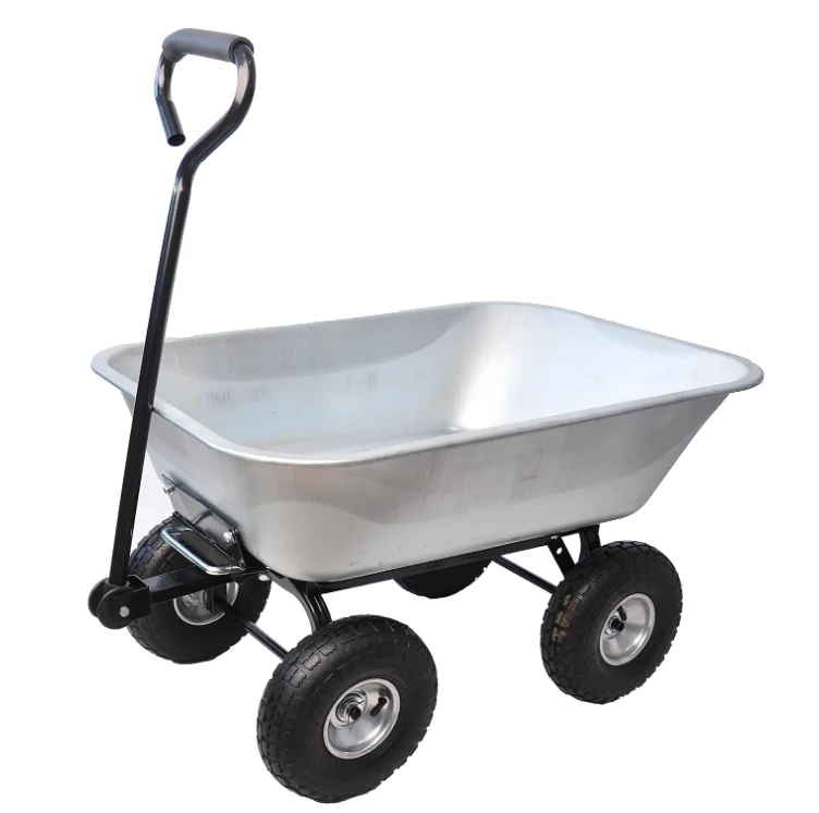 

Тележка-самосвал с пневматическими шинами и складной стальной рамой для сада, патио, газона, пляжа и ухода за растениями