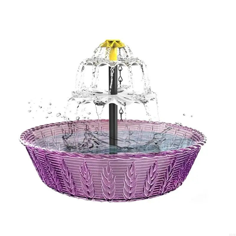 Solar Powered Bird Bath Fountain with Multiple Angled Sprayed Generating Enchanting Water Show for Relaxing Outdoor B03E