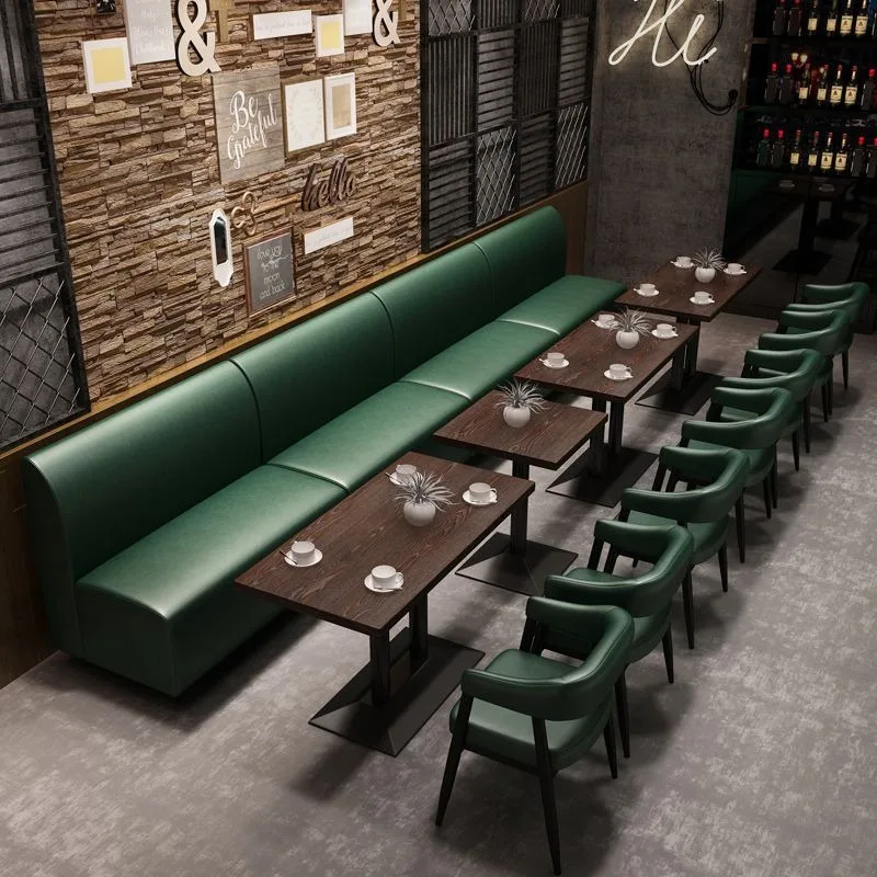 Modern PU Booth Sofa Table Set, Custom Commercial Seating Furniture for Cafe, Bistro, Western Restaurant, Milk Tea Shop