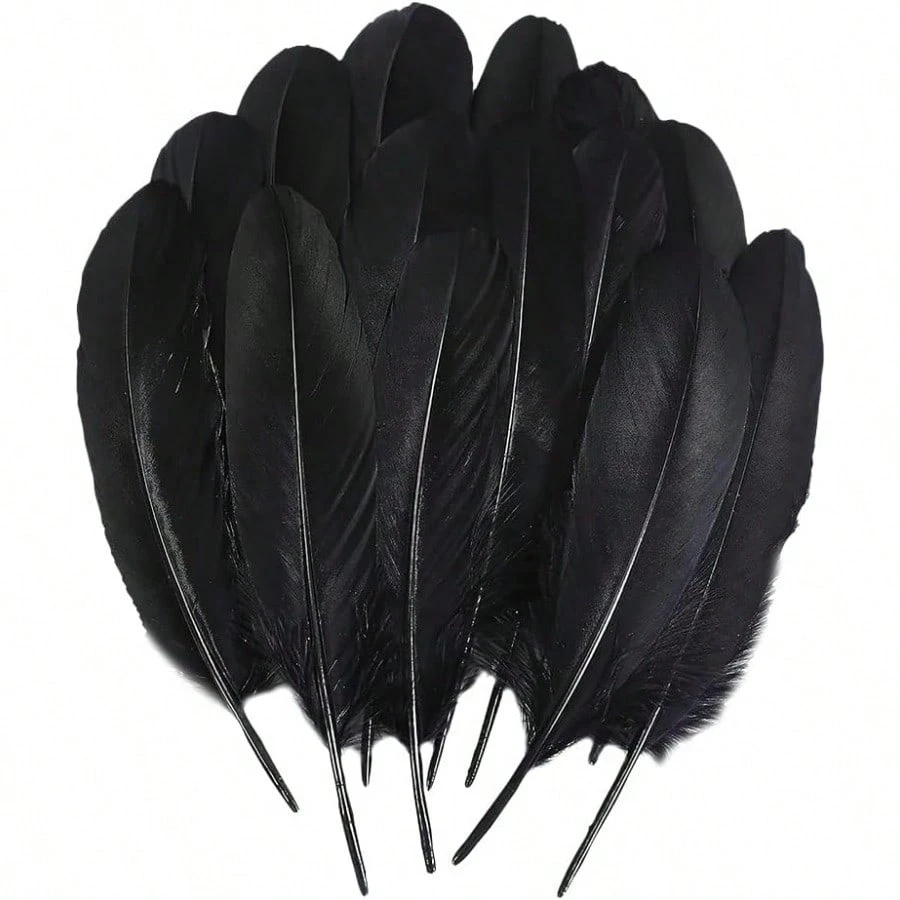 

Black Goose Feather Natural Colorful Feathers 15-20cm for Dream Catcher Making DIY Crafts Cosplay Clothing Hats Accessories