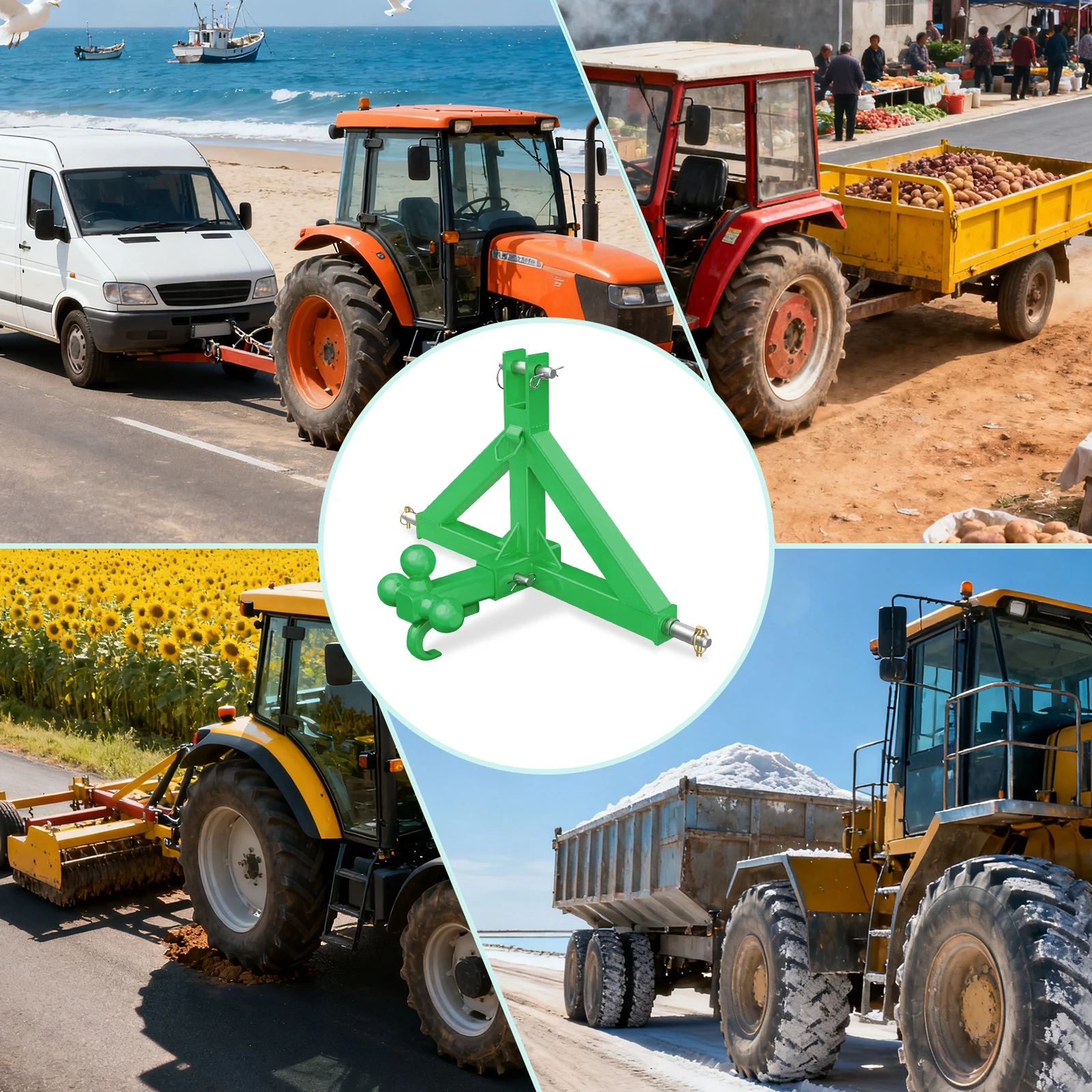 Assembly 10000lbs Green Heavy Duty Trailer Hitch Portable Stable Trailer Hitch Receiver for Trailers Agricultural Tools