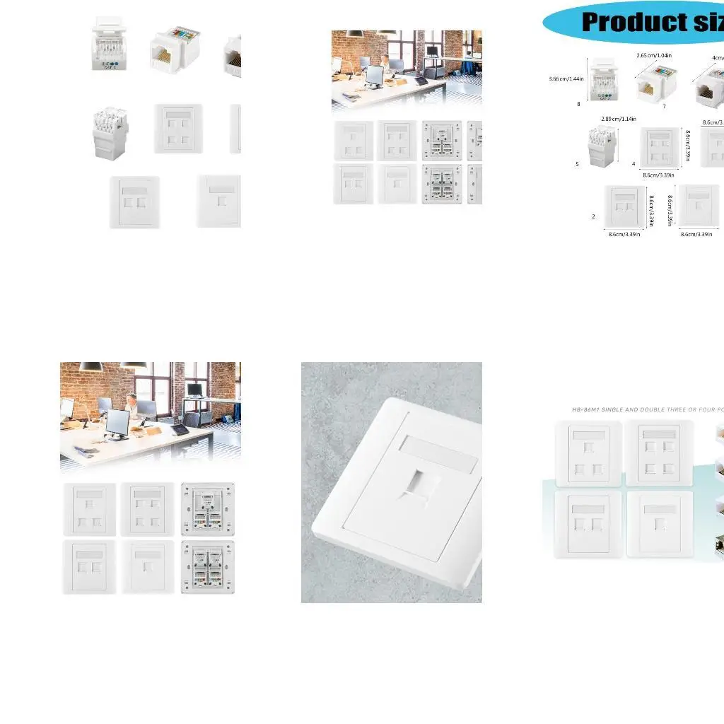 Flame Retardant Material Internet Faceplates Tool Easy Keystones Plugs Wall Plate for Secure & Long Service Presentation D2RC
